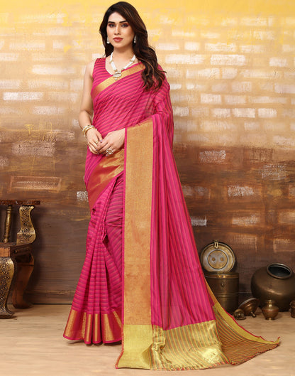 Pink Silk Self Woven Saree