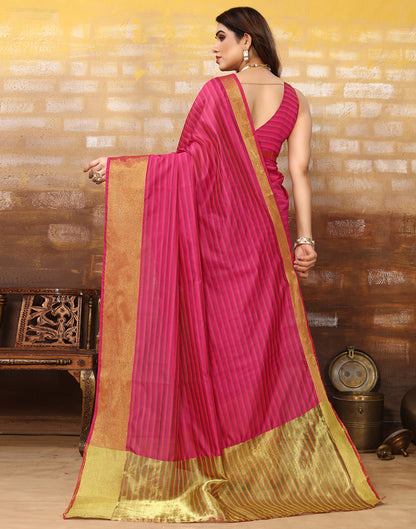 Pink Silk Self Woven Saree