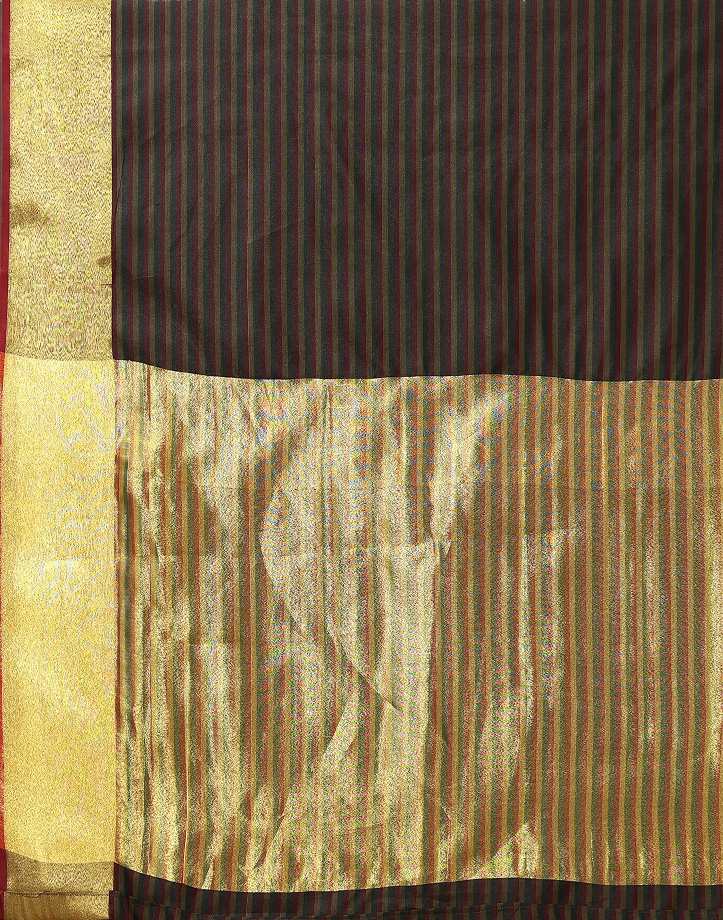 Dark Green Silk Self Woven Saree