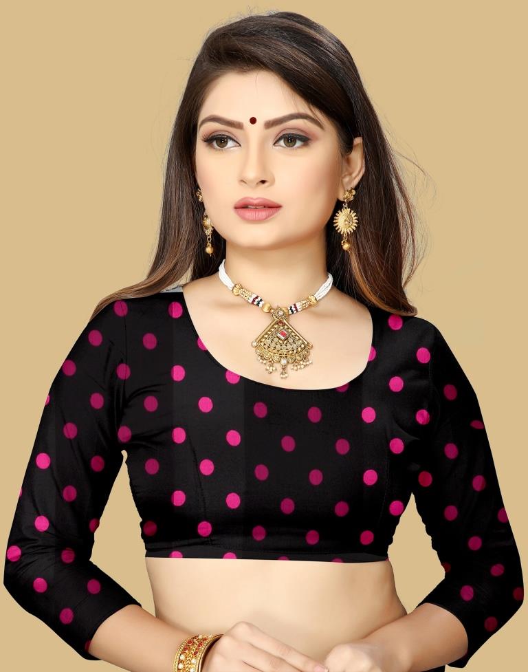 Pink Printed Chiffon Saree