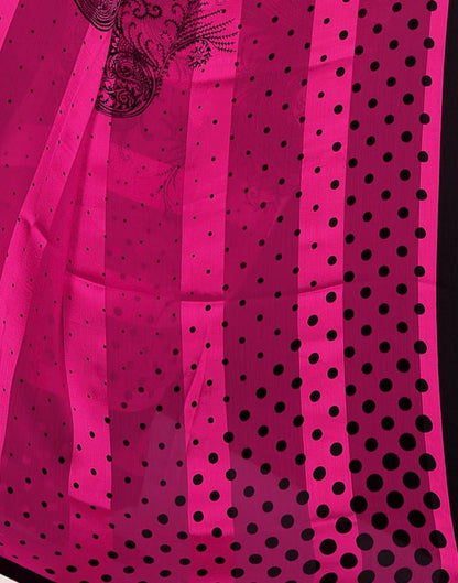 Pink Printed Chiffon Saree