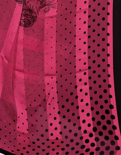 Light Pink Printed Chiffon Saree