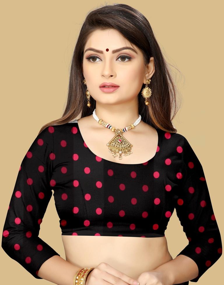 Red Printed Chiffon Saree