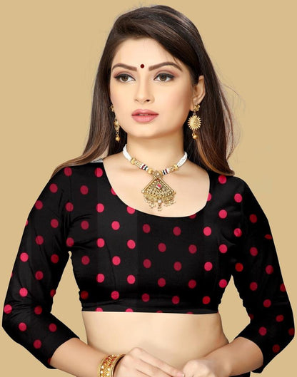 Red Printed Chiffon Saree