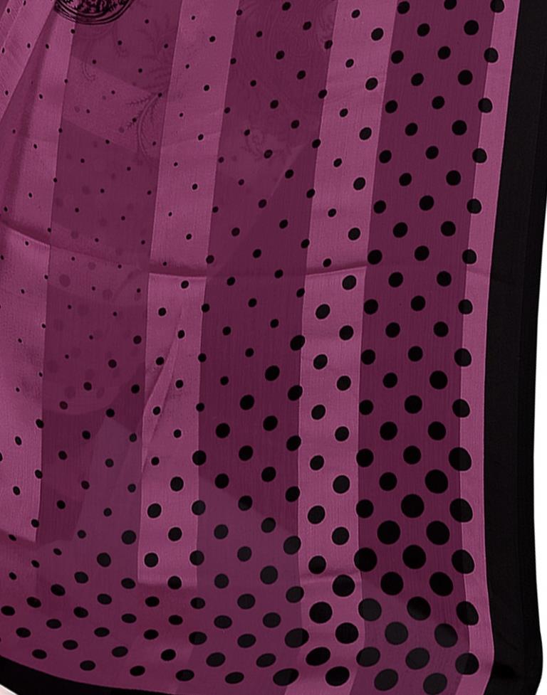 Dusty Pink Printed Chiffon Saree