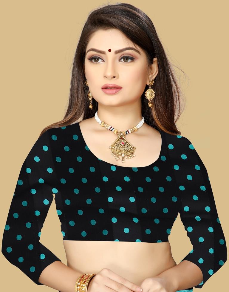 Rama Green Printed Chiffon Saree