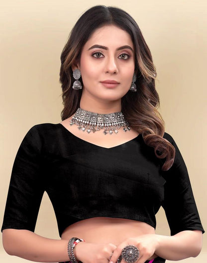 Rani Pink Printed Chiffon Saree