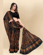 Light Orange Printed Chiffon Saree