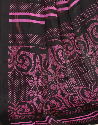 Light Pink Printed Chiffon Saree