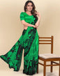 Green Printed Chiffon Saree