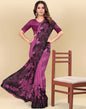 Dark Pink Printed Chiffon Saree