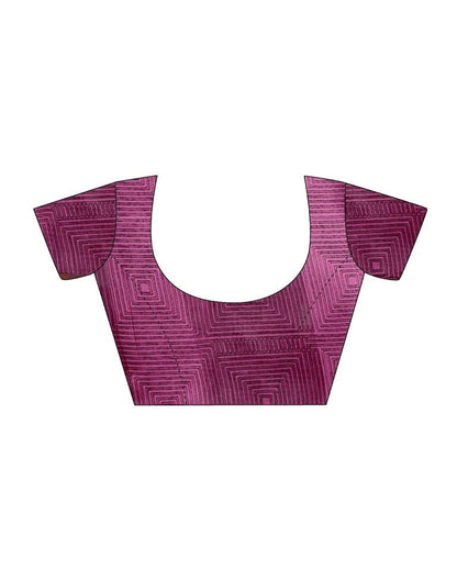 Dark Pink Printed Chiffon Saree