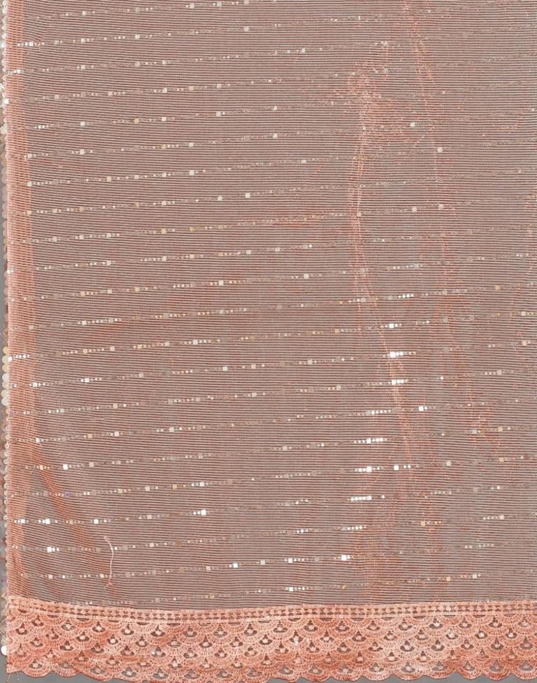 Light Orange Self Woven Plain Saree | Sudathi