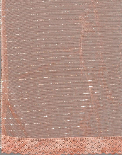 Light Orange Self Woven Plain Saree | Sudathi