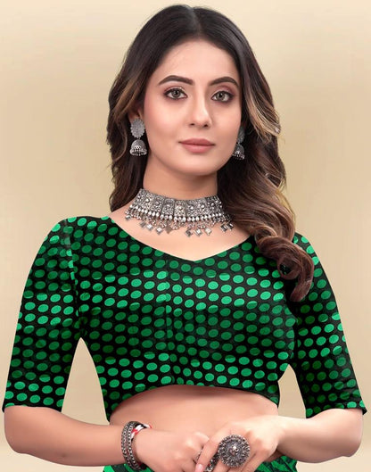 Green Printed Chiffon Saree