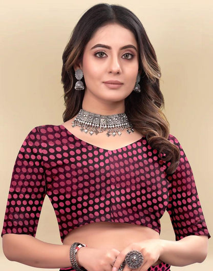 Dusty Pink Printed Chiffon Saree