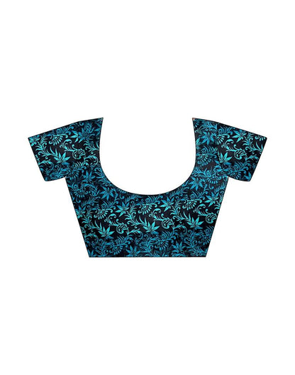 Sky Blue Printed Chiffon Saree