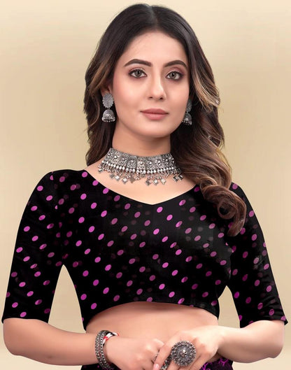 Purple Printed Chiffon Saree