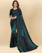 Teal Blue Printed Chiffon Saree