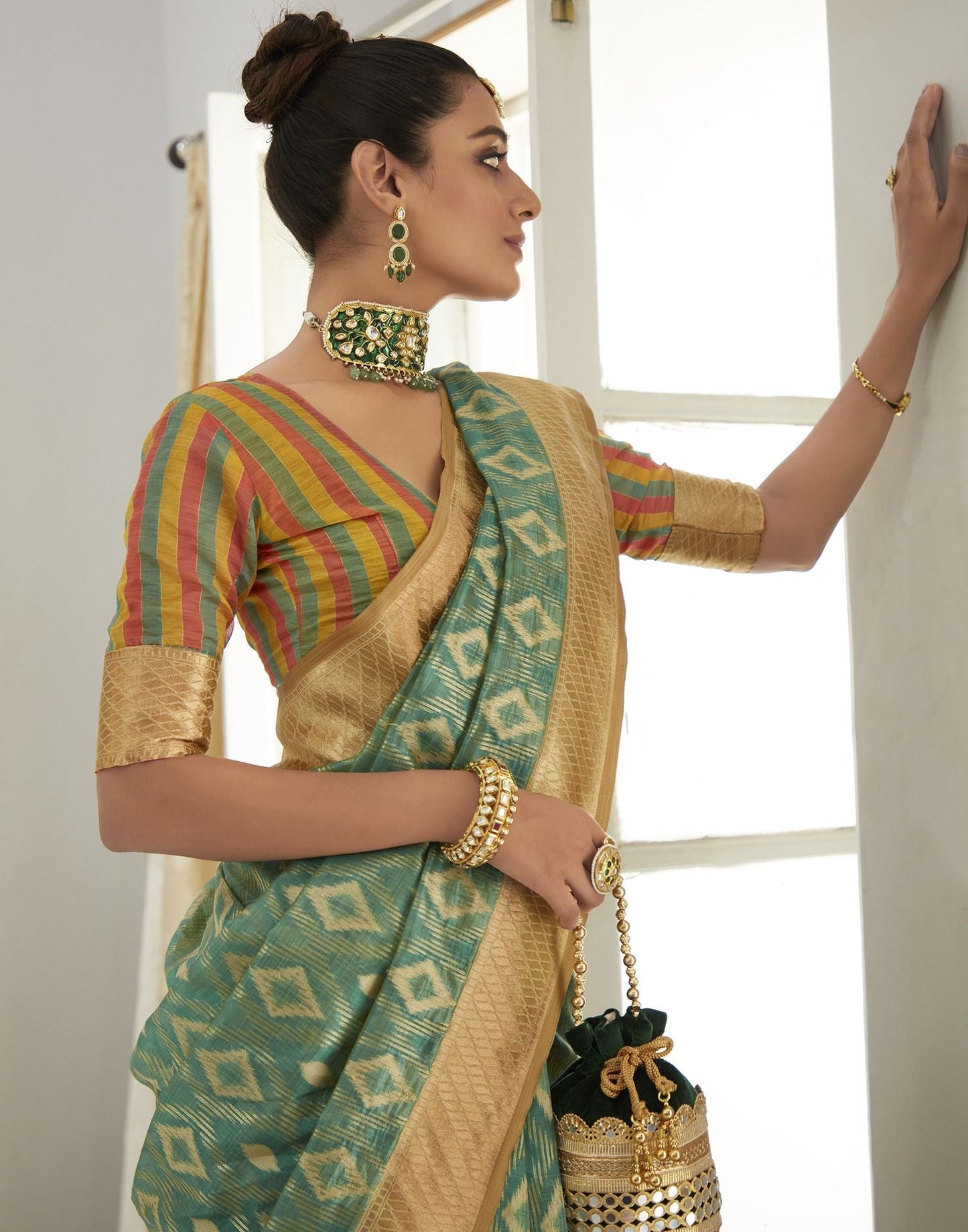 Green Silk Weaving Banarasi Saree | Leemboodi