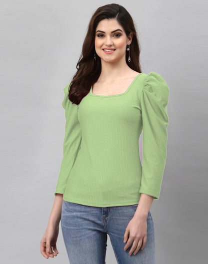 Pista Green Knitted Top | Sudathi