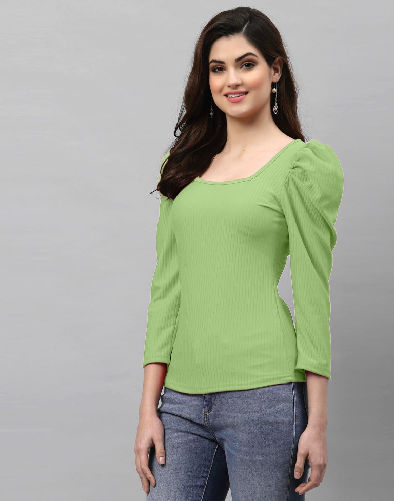 Pista Green Knitted Top | Sudathi