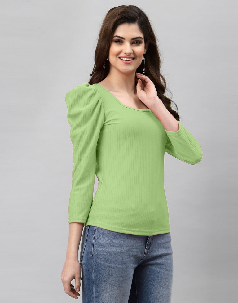 Pista Green Knitted Top | Sudathi