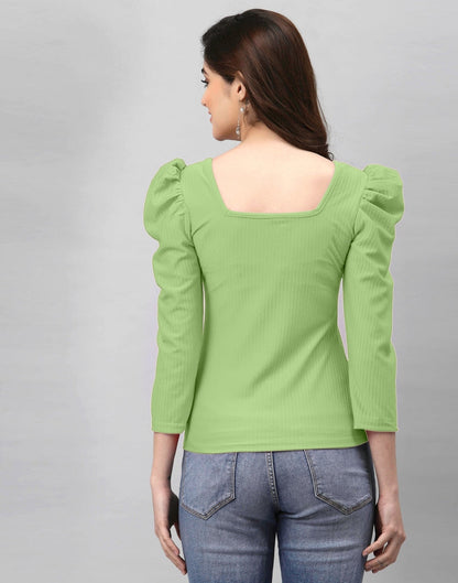 Pista Green Knitted Top | Sudathi