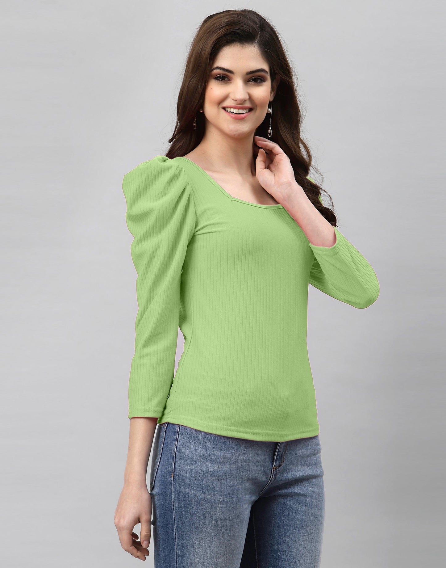 Pista Green Knitted Top | Sudathi