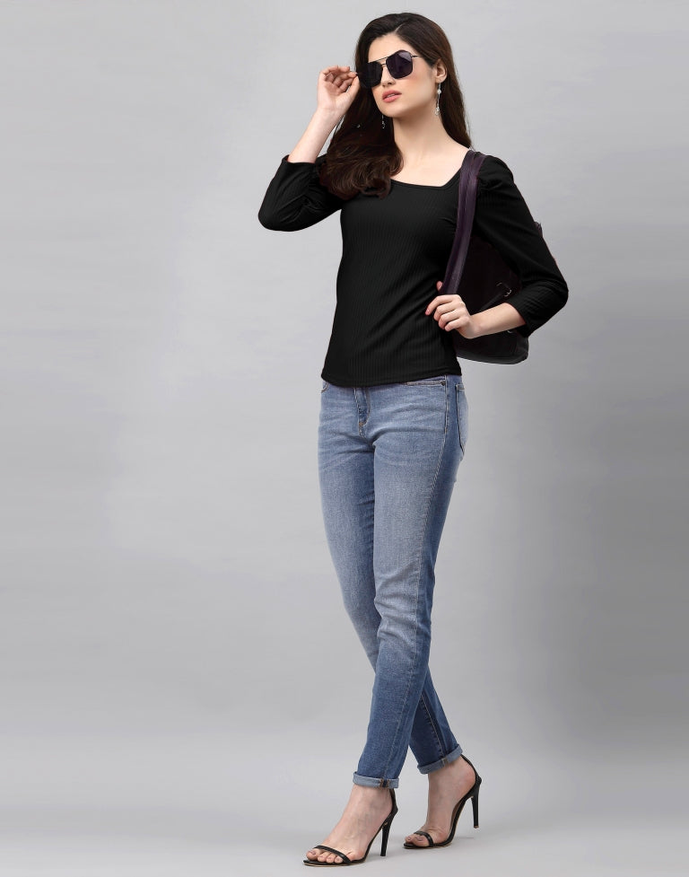 Black Knitted Top | Sudathi