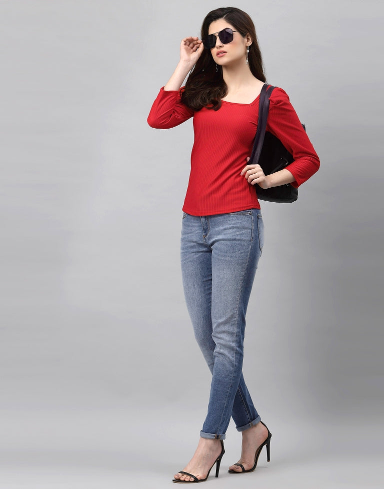 Red Knitted Top | Sudathi