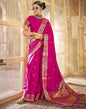 Rani Pink Silk Self Woven Banarasi Saree With Tassel | Leemboodi