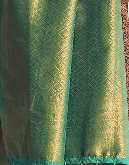 Navy Blue Silk Kanjivaram Weaving Saree With Tassel | Leemboodi