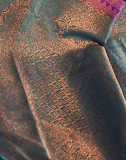 Dark Purple Silk Kanjivaram Weaving Saree With Tassel | Leemboodi