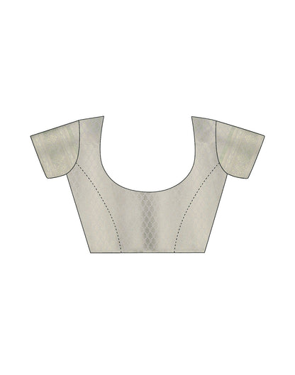 White Silk Weaving Kanjivaram Saree | Leemboodi