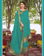 Rama Green Vichitra Embroidery Saree