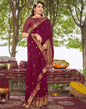 Maroon Vichitra Embroidery Saree