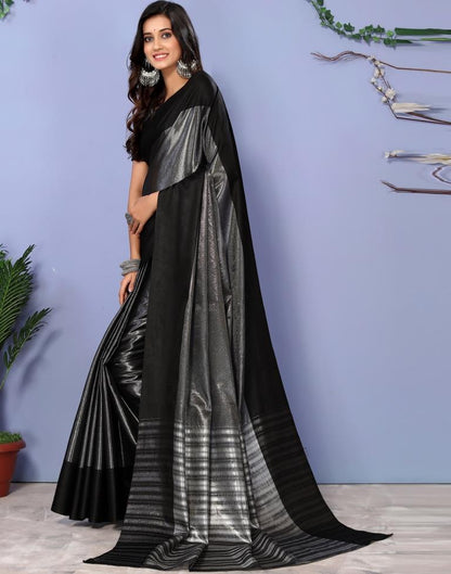 Black Kanjivaram Silk Self Woven Saree | Sudathi