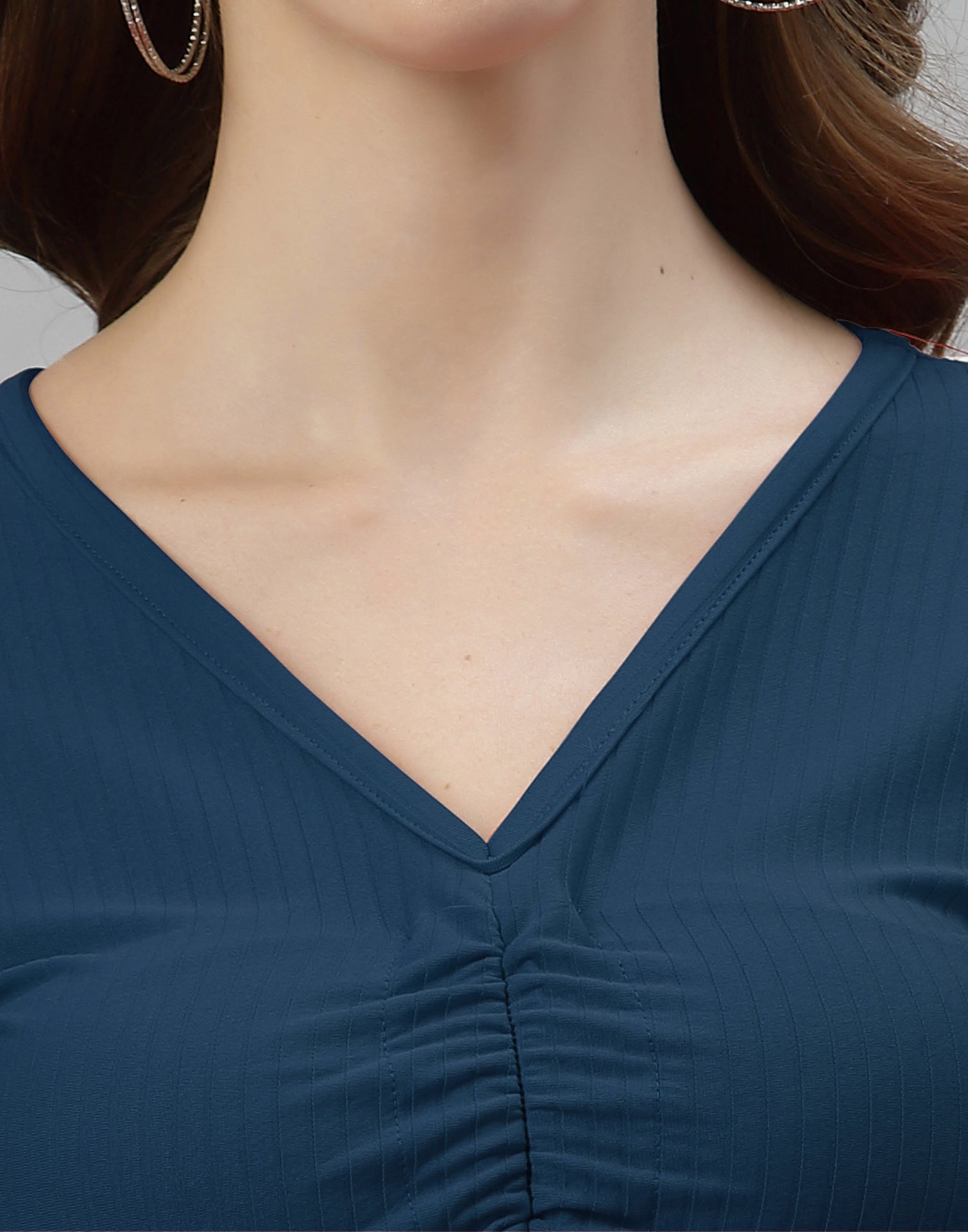 Dark Teal Blue Cutout Top | Sudathi