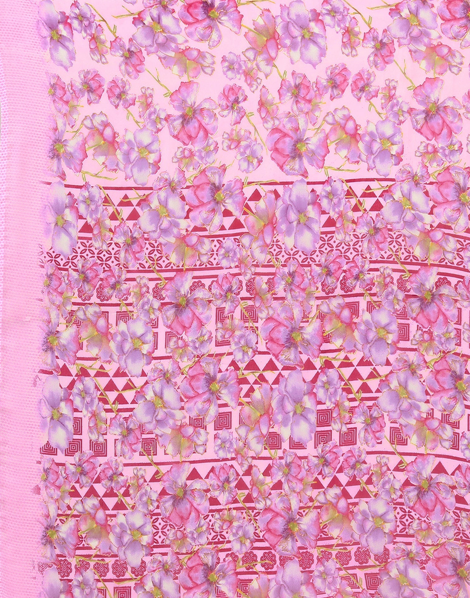 Pink Georgette Floral Printed Saree | Sudathi