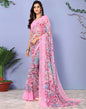 Pink Georgette Floral Printed Saree | Sudathi