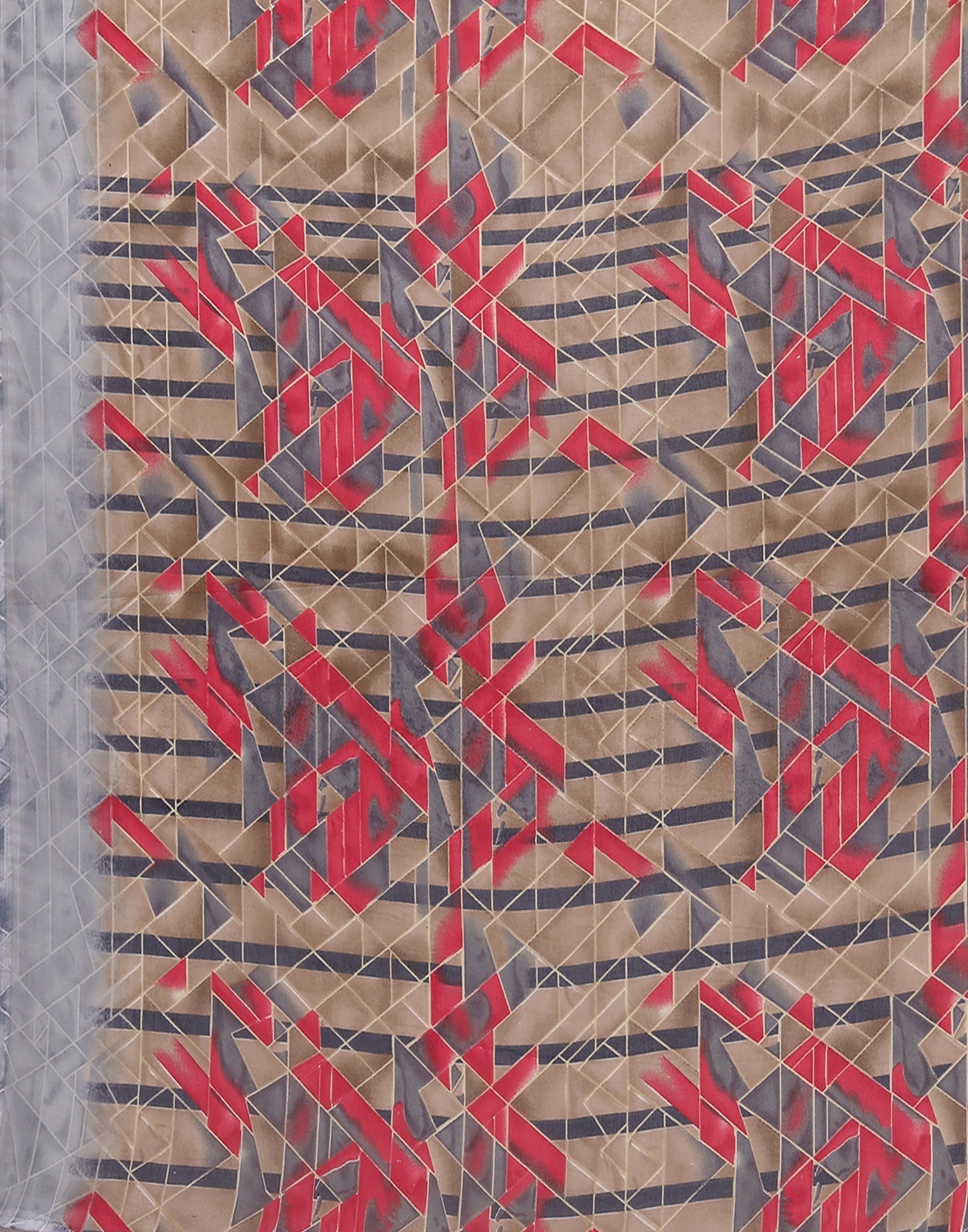 Grey Georgette Kanjivaram Floral Printed Saree | Sudathi