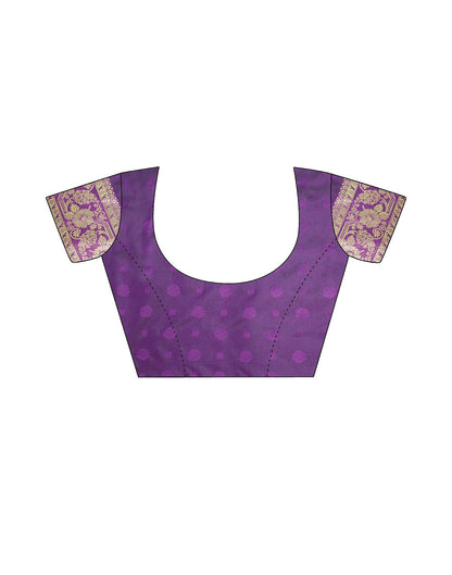 Purple Silk Kanjivaram Weaving Saree | Leemboodi