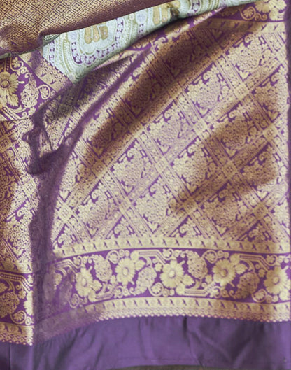 Purple Silk Kanjivaram Weaving Saree | Leemboodi