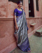 Blue Silk Kanjivaram Weaving Saree | Leemboodi