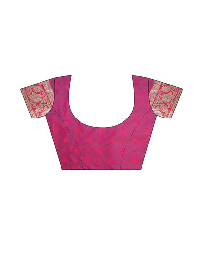 Pink Silk Kanjivaram Weaving Saree | Leemboodi