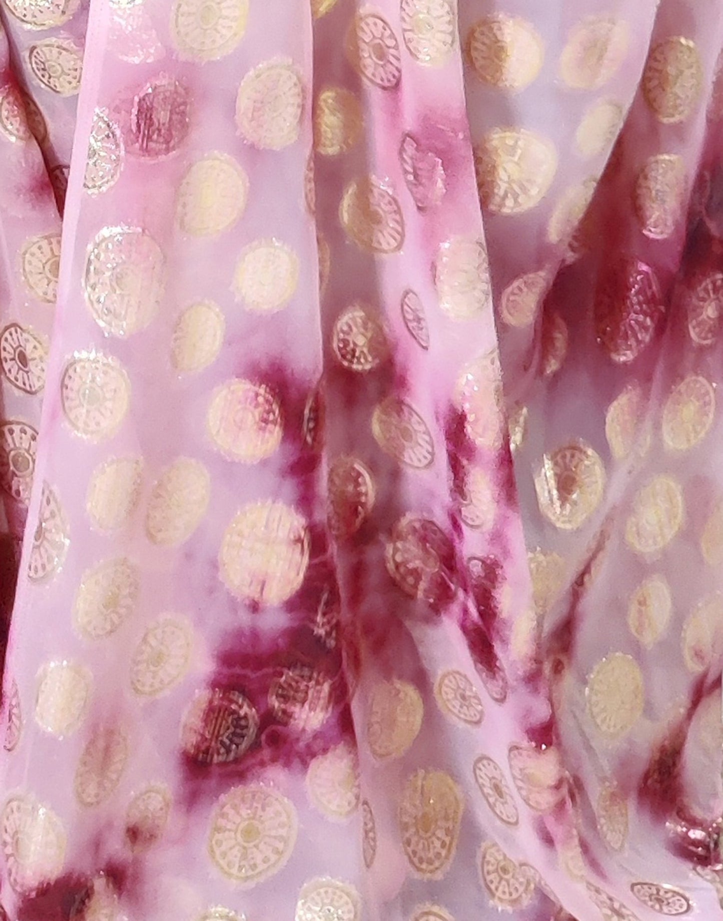 Light Pink Chiffon Embroidery Pre-draped Saree | Sudathi