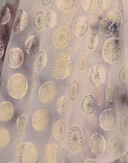 Light Brown Chiffon Embroidery Pre-draped Saree | Sudathi