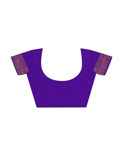 Violet Silk Banarasi Weaving Pre-draped Saree | Sudathi