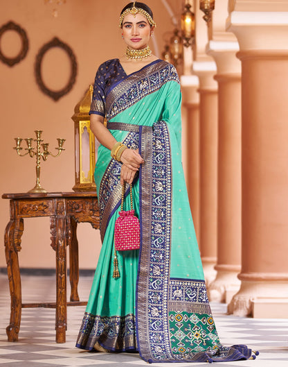Mint Green Patola Silk Woven Saree